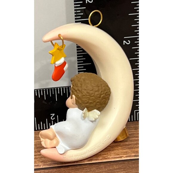 1988 HALLMARK KEEPSAKE ORNAMENT QLX713-4 MOONLIT NAP STAR STOCKING BABY LIGHTED - Picture 8 of 9